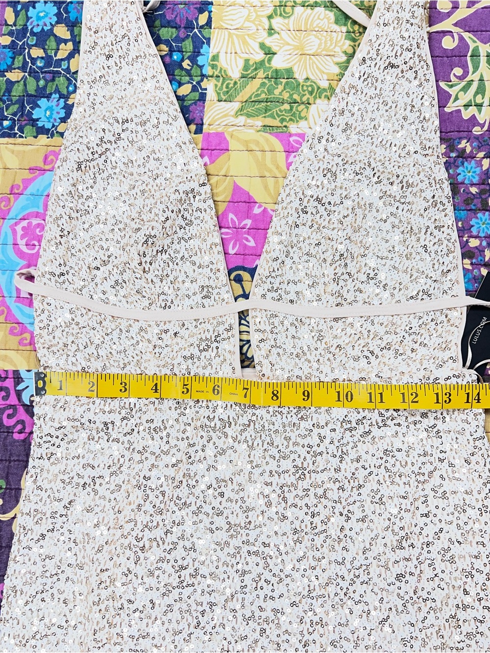 Lulu’s  Wish Granted Beige Sequin Maxi Dress • Large • NWT - Picture 10 of 16